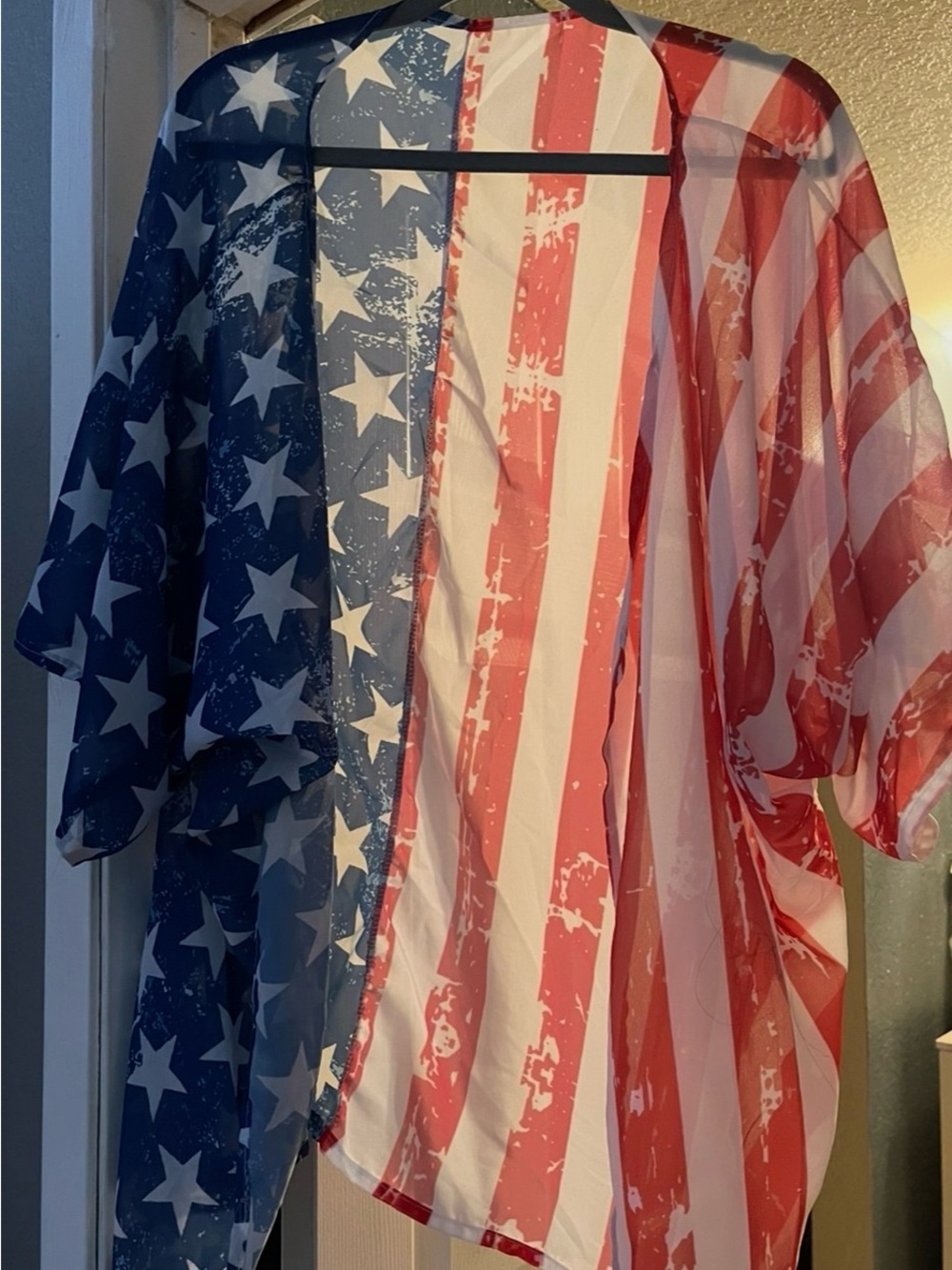 (XL) Kids' American Flag Kimono Top - Red, White & Blue (washed once-never worn)